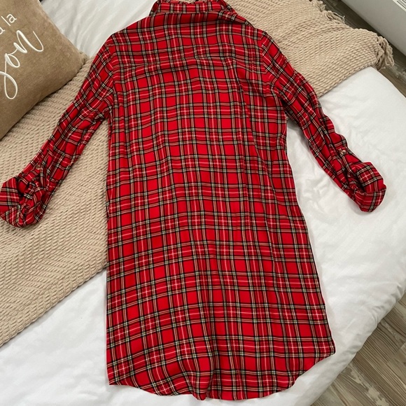 Tartan button Through Shirt Dress - Picture 2 of 2